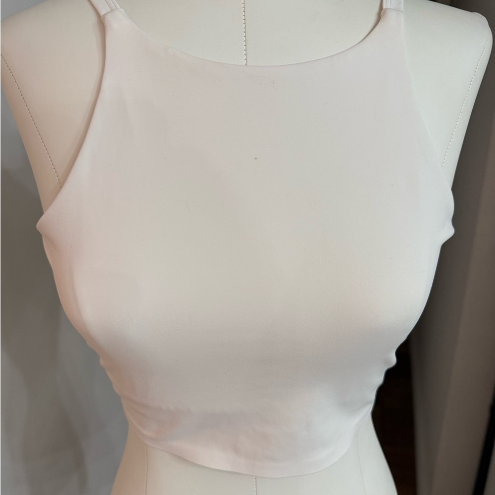 White Sleeveless Crop Top